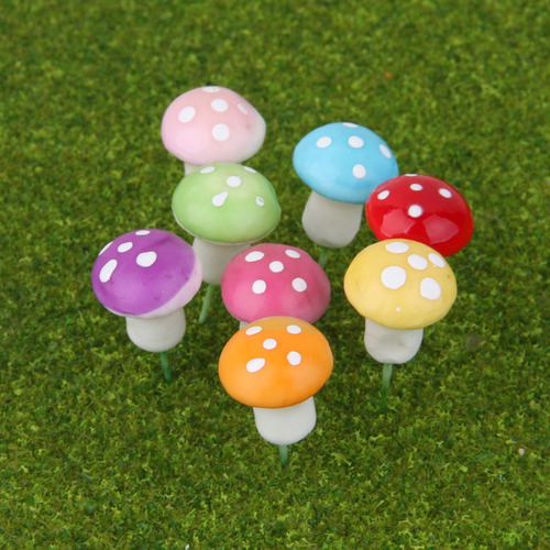 100 Piezas Mini Pvc Setas Casa Miniatura Jardín De Hadas