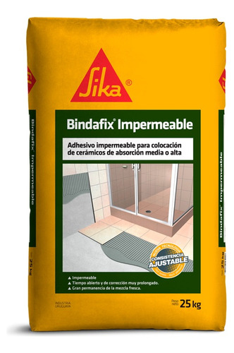 Binda Impermeable 25kg Adhesivo Ceramicas Sika S.bel-la