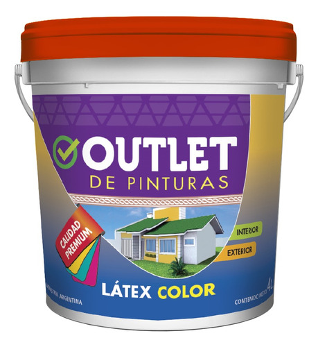 Pintura Latex Color Premium Teja Colonial X 4 Litros