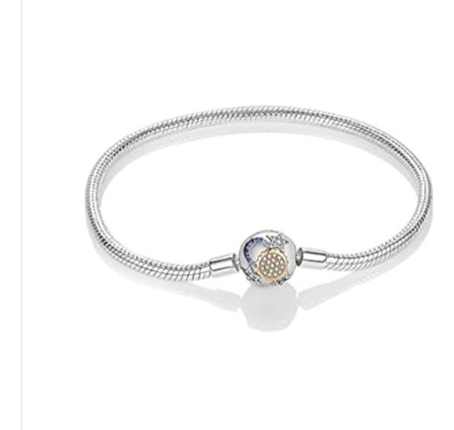 Pulsera Brazalete Sol,luna,estrella Para Charm Plata 925 Plateado 20 Cm