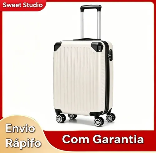 Mala de Bordo Rígida Sweet Studio Bege em ABS com Rodas Duplas 360° para Viagem - R$ 199,9
