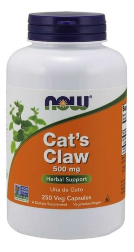 Now Foods | Cat's Claw | Uña De Gato | 500mg | 250 Veg Caps