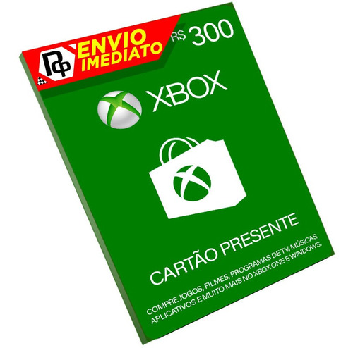 Cartão Xbox R$300 Reais (r$200 + R$100) Brasileira Microsoft