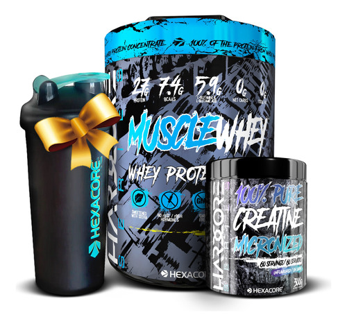 Pack Proteína Hexacore Muscle Whey, Creatina Y Shaker Grátis