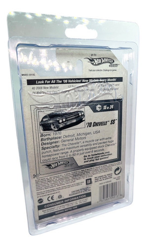 Hot Wheels Chevrolet Chevelle Ss 1970 Con Protector Esc 1:64 Negro