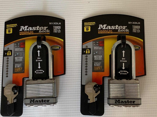 Dúo Candados Master Lock Magnun Máxima Seguridad Con Llaves.