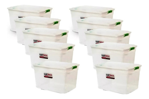 Caja Organizador Plastico Apilable Tapa Taper 34 Litros X 10