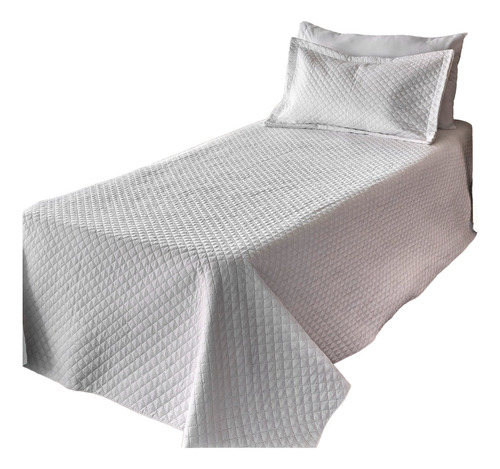 Colcha Cubrecama Quilt De Verano 1 Plaza Y Media + 1 Funda Color Blanco