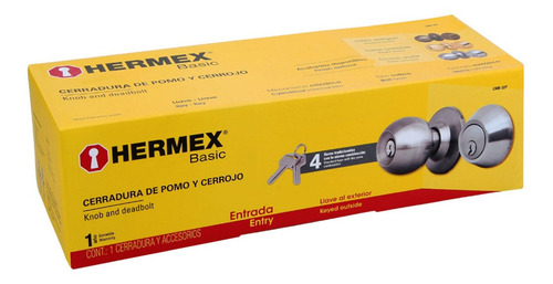 Imagen 3 de 5 de Juego De Cerraduras Chapas Para Puerta Llave-llave Hermex