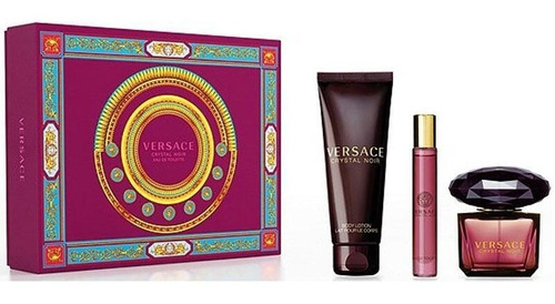 Set Importado Crystal Noir Edt 90ml 3 Pzas Versace 