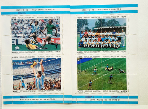 Estampillas Conmemorativas México 86 Argentina Campeón