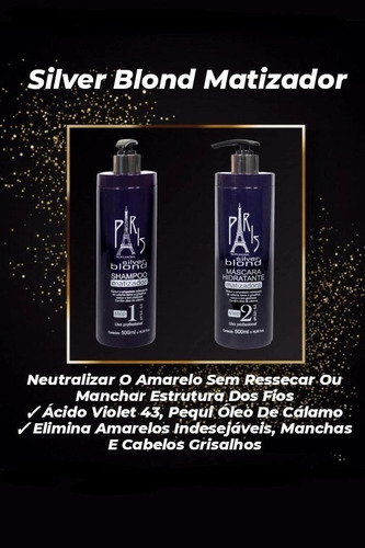 Imagem 2 de 2 de Kit Silver Blond Shampoo + Máscara Matizadora - Paris