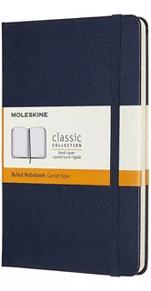 Libreta Moleskine Clásica Mediana Dura Azul Rayada