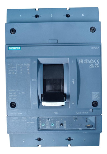 Disjuntor 3p 1250a 85ka 690v 3va2 3va2612-5hl32-0aa0 Siemens