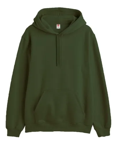 Hoodie Mujer Verde Militar 100% Algodon Perchado