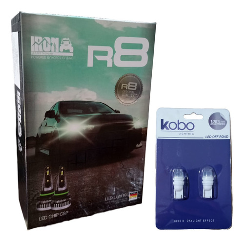 Imagen 2 de 10 de Kit Cree Led R8 Chip Csp 12v 60000 Lm 42w Sin Cooler + 2 T10