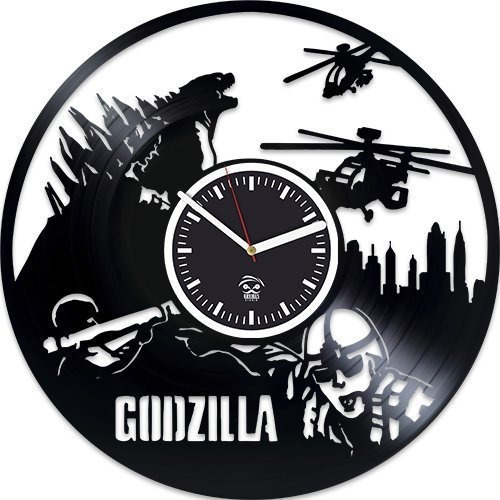 Godzilla Reloj De Pared De Vinilo Peliculas De Godzilla Rel
