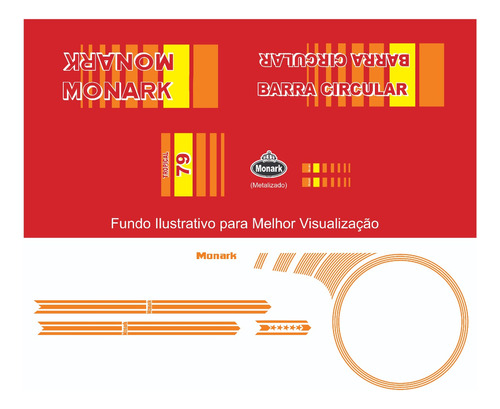 Adesivos Monark Barra Circular 1979 Completo  - Frete Gratis