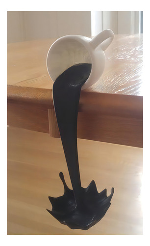 Xícara Derramando Café, Leite - Porta Sachês Decoração Cor Café Derramado