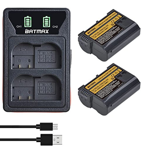 Batmax Decoded 2pcs Enel15 En El15 Enel15a Bateria De La Cam