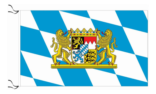 Bandera De Baviera Bavaria Con Escudo 150 X 90 Cm