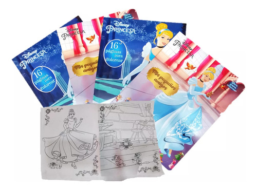 24 Libros Colorea Cenicienta Princesa Disney Pintar Iluminar