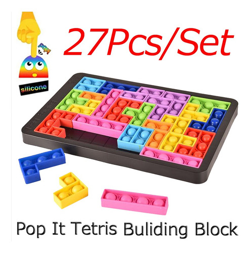 Juego De 27 Bloques De Buliding Pop It Bubble Tetris Juego D