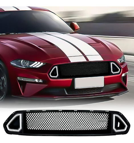 Rongher Parrilla Frontal De Malla Compatible Con Ford Mustan