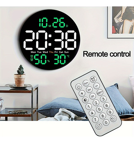 Reloj Digital De Pared Con Mando A Distancia Reloj Led 25cm