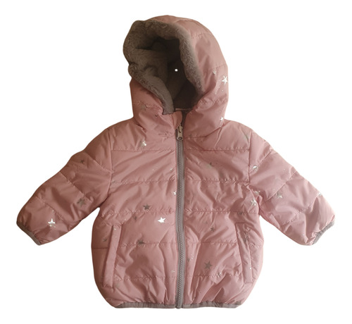 Chaqueta Bebés Capucha Acolchada Impermeable Rosa  Americana