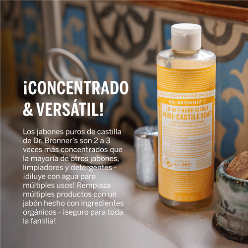 Jabón Liquido De Castilla Organico Dr. Bronners Menta 3.8lt