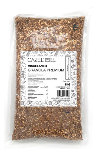Granola Premium Oaxaca Natural Con Miel 1kg