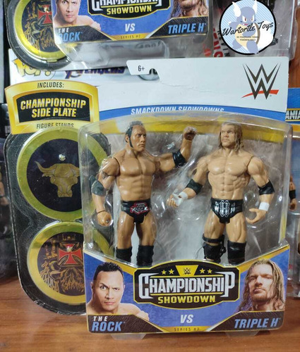 Imagen 3 de 5 de Set 2 Figuras Wwe The Rock Triple H Envío Gratis
