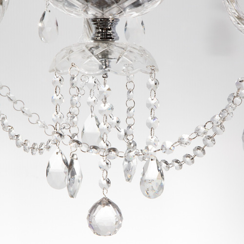 Imagen 5 de 10 de Candil Cristal Vintage Clásico Traslúcido E12 40w 3 Luces