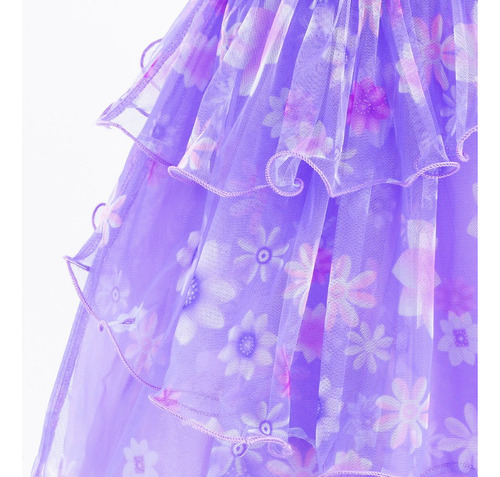 Fantasia Infantil Isabela Voil Madrigal Vestido Com Bolsa