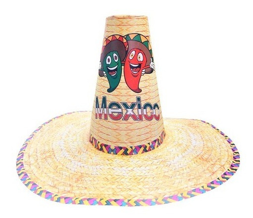 Sombrero Cartón Para Fiesta Mexicana X 12 Fiesta Arlequín