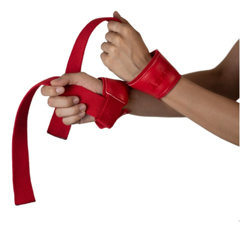 Strap Grip Sencillo Cinta Monkey Power Gym Crossfit Color Rojo