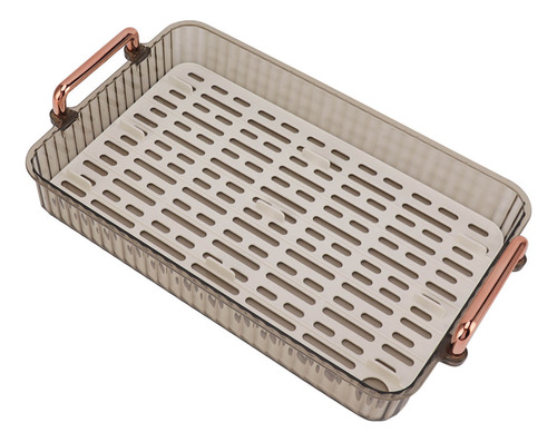 Bandeja De Té Rectangular De Doble Capa Con Drenaje Para