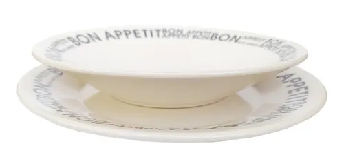 Set 4 Plato Playo 24cm Bon Appetit Porcelana Oxford Vajilla