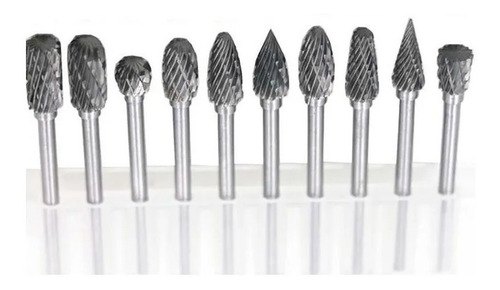 Imagen 4 de 9 de Set 10 Fresas Carburo Tungsteno Vástago 3mm = 1/8 Dremel