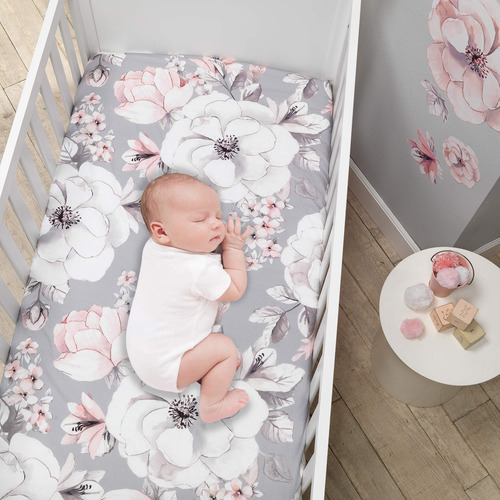 Lambs & Ivy Signature Botanical Baby Acuarela Floral Algodón