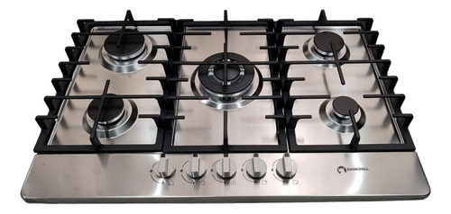 Parrilla Estufa Con Comal 5 Quemadores Acero Inox Shorbull Plateado