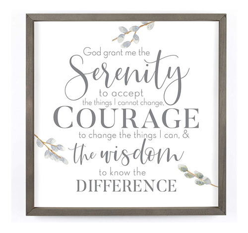 Serenity Prayer Grande Cuadrado Marrón 22,2 X 22,2 Mad...