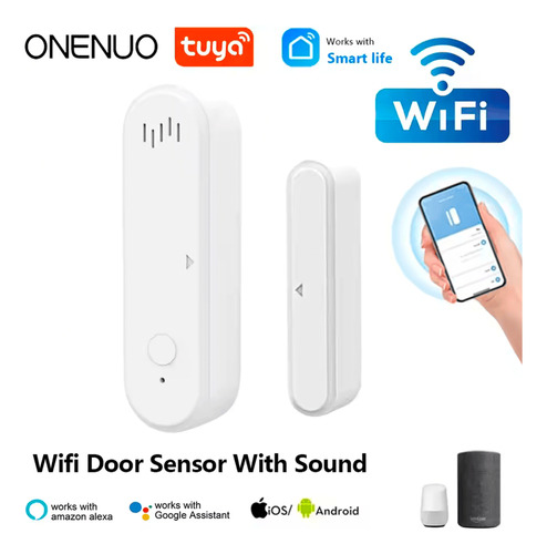 Sensor De Porta Janela Com Alarme Som Wifi Tuya Alexa Google