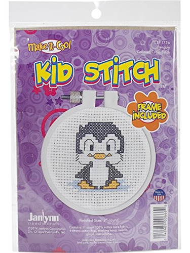 Janlynn Kid Stitch 11 Count Penguin Mini Kit De Punto De Cru