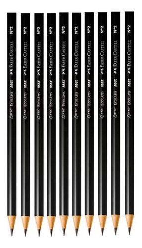 10 Lapis Preto Hb N2 Faber-castell Ponta Mais Resistente