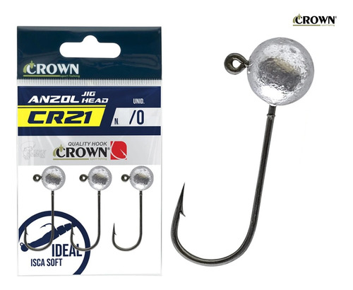 Anzol Para Iscas Soft Crown Cr21 Nº 5/0 (15gr) - 3 Unidades