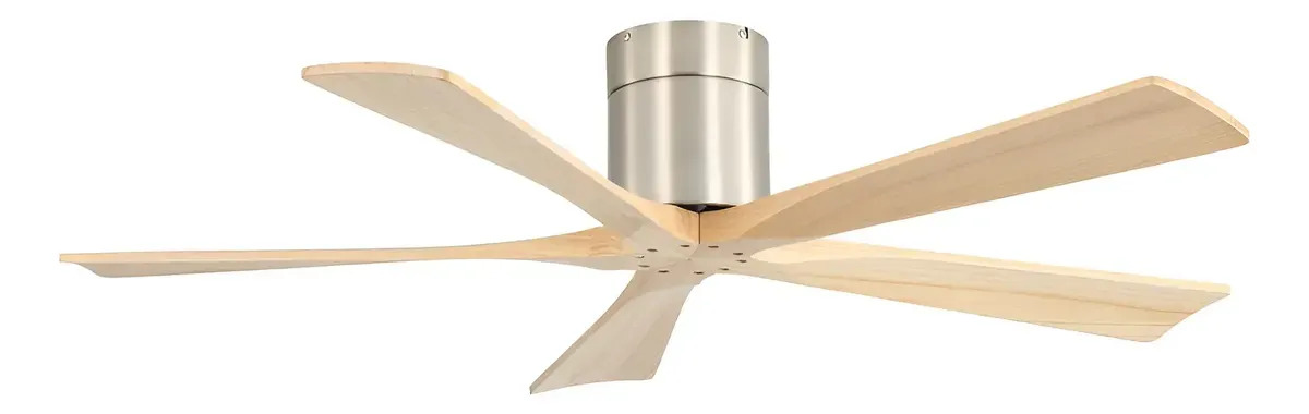 Ventilador De Techo Windstyle Smart Wifi Bahamas Deco S/luz 1.32 M 50-60 Hz Níquel Natural Madera 5