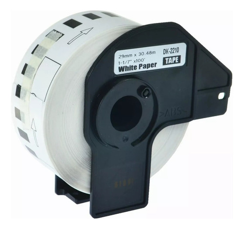 Cinta Continua Brother Dk2210 29mm X30.4mts Con Eje Incluido Tinta Blanco