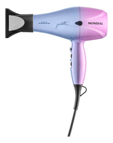 Secador De Cabelo By Juliette Mondial Azul/rosa 1200w 127v